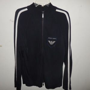 EMPORIO ARMANI MEN'S SZ XL SLIM NAVY BLUE KNIT CAR